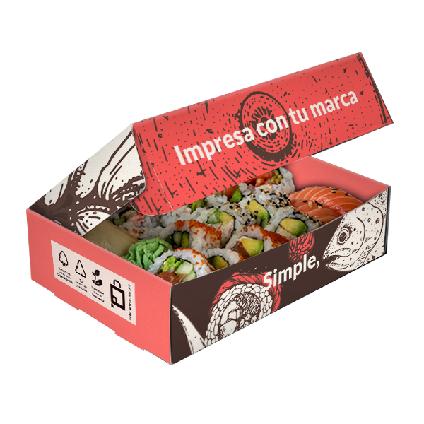 🥇Cajas para sushi - paredes dobles - Packagingpersonalizado.net